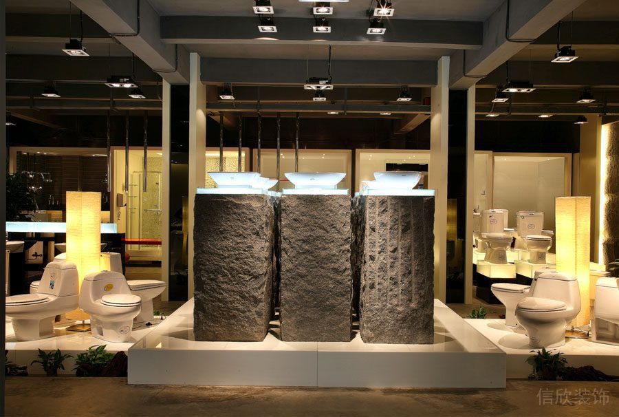 高通陶瓷展廳裝修_洗手盆展區(qū)