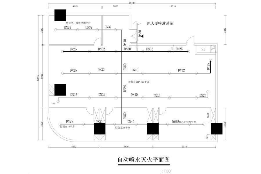 自動(dòng)噴水滅火平面圖