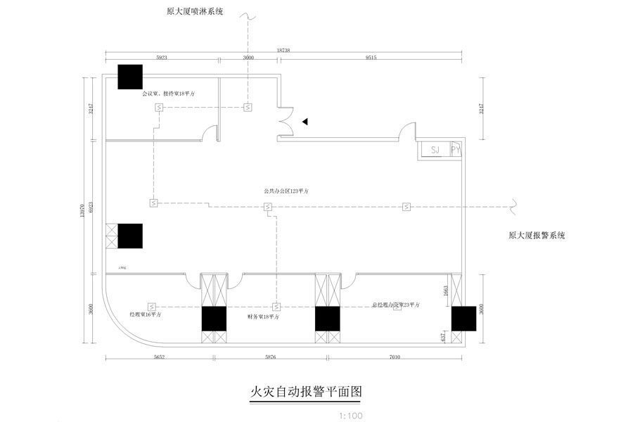 火災(zāi)自動(dòng)報(bào)警平面圖