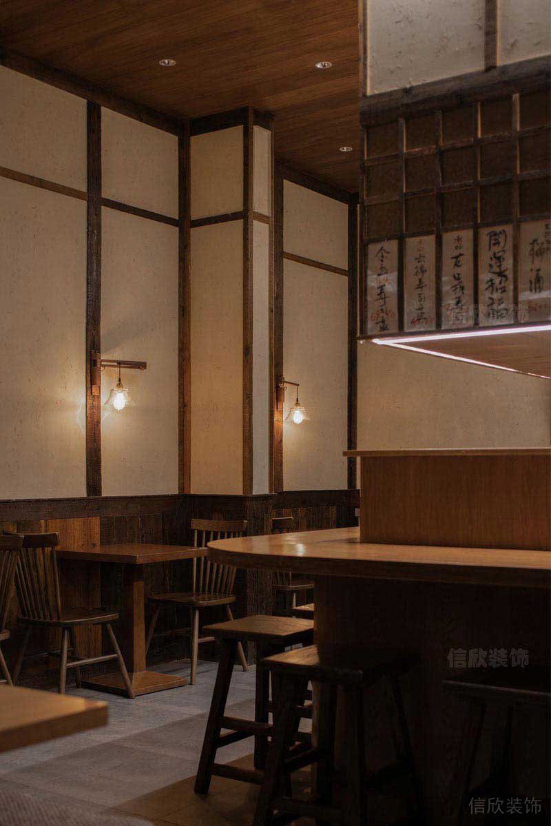 日式餐飲空間中島吧臺(tái)用餐區(qū)