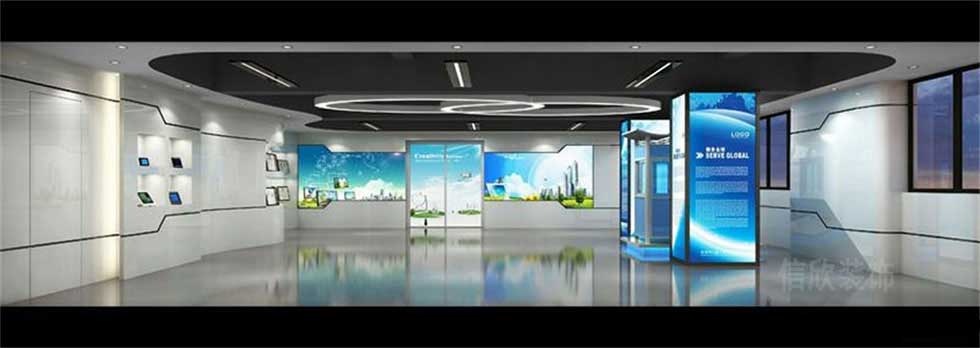 電子科技公司展廳頂面裝修設(shè)計
