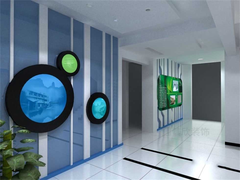 電子公司企業展廳企業形象墻裝修設計 電子公司企業展廳企業形象墻裝修設計
