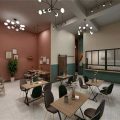 簡約北歐風云南米線連鎖餐館深圳寶安店裝修設計用餐大廳效果圖