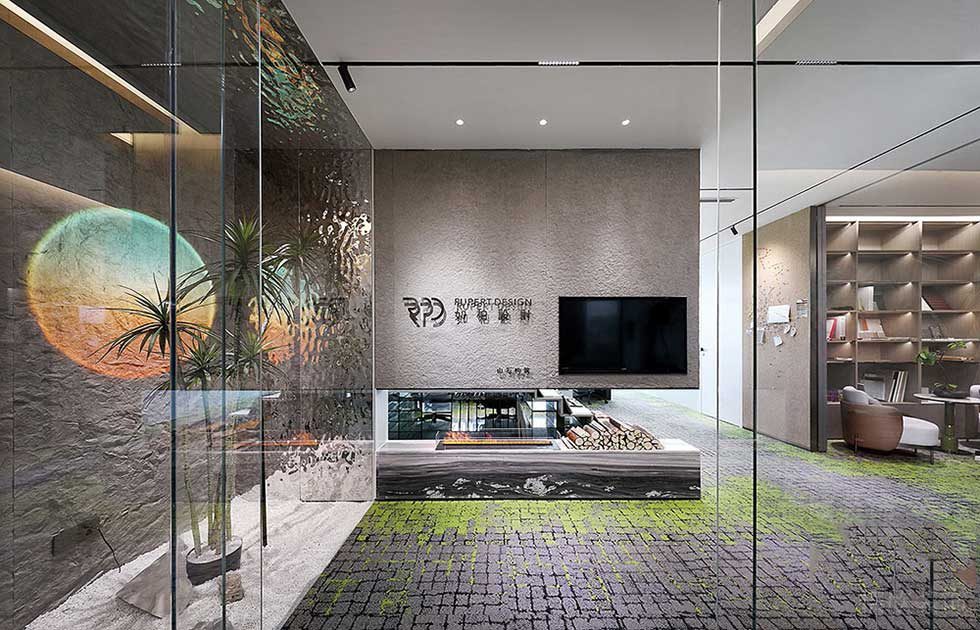 現(xiàn)代簡約風格商務辦公室前廳裝修圖
