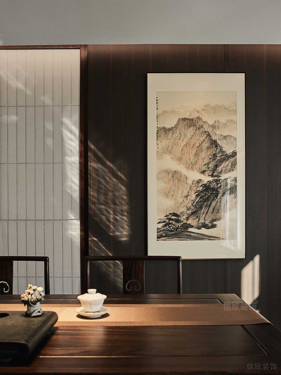 新中式風(fēng)格辦公空間裝修案例茶室設(shè)計(jì)圖