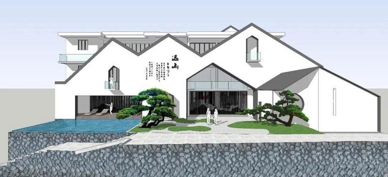 南山餐廳裝修設(shè)計效果圖背后外觀