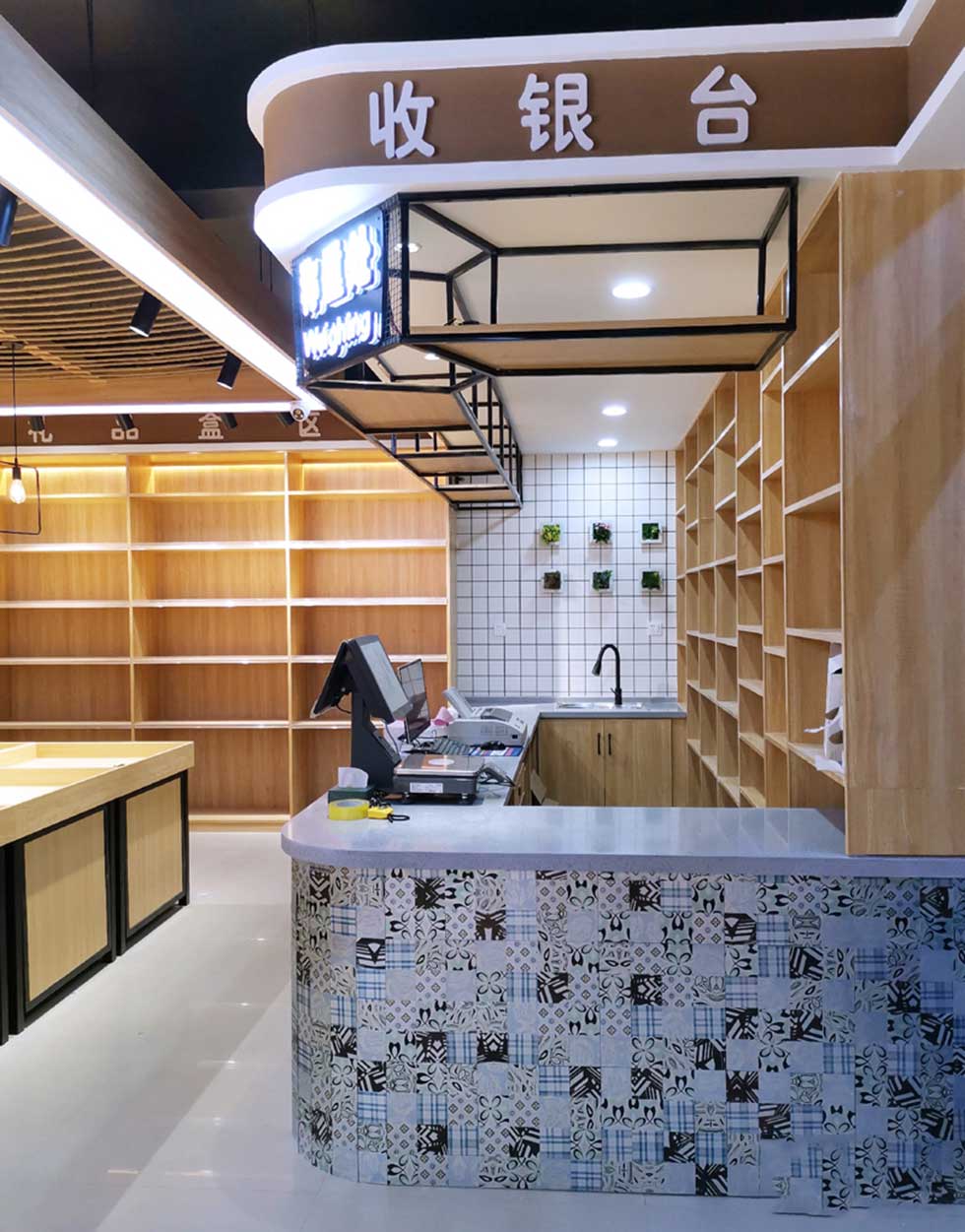 深圳精品水果店收銀臺裝修設(shè)計