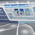 展示區(qū)弧形地面磚背景墻燈光效果圖設(shè)計(jì)
