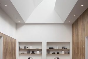 深圳寶安匯聚創(chuàng)新園1000平方米淺色調原木簡約風辦公室裝修案例辦公區(qū)純白色天花