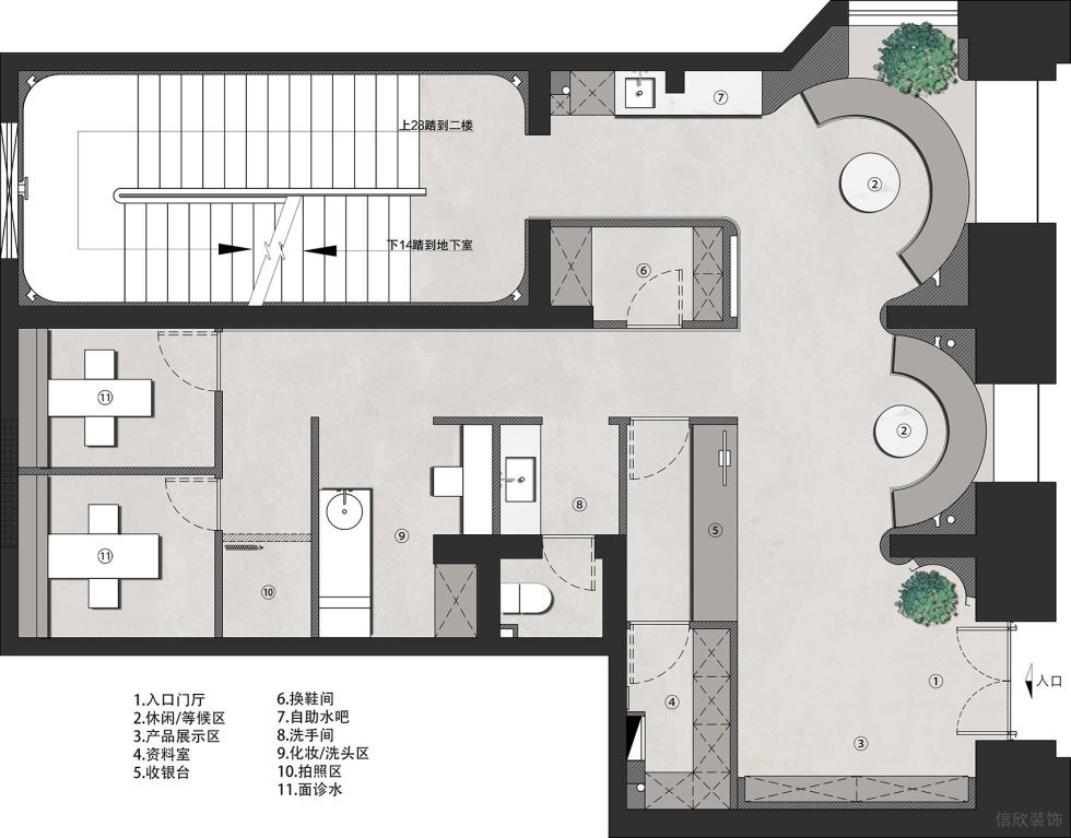 深圳市福田區(qū)車公廟現(xiàn)代風abear Beauty愛小熊醫(yī)療美容裝修設計效果圖-平面圖