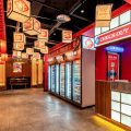 中式經(jīng)典街頭風火鍋店方形吊燈設計效果圖