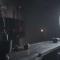 中式幽深禪意茶室裝修設(shè)計 黑檀木茶桌
