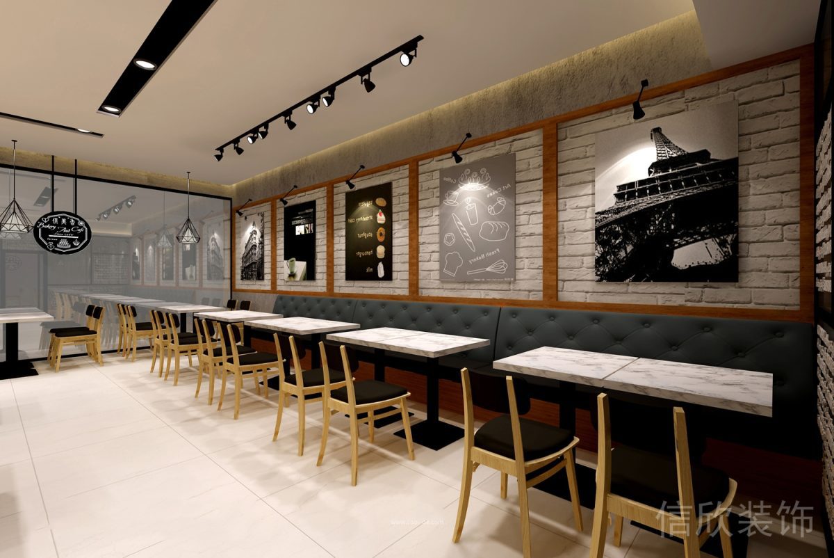 羅湖區(qū)黃貝嶺面包店墻面白色磚塊設(shè)計圖