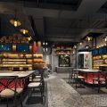 深圳羅湖東門鐵板燒快餐店酒柜展架裝修設(shè)計