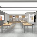 深圳龍華壹方城手機數(shù)碼店中島鋼木展臺