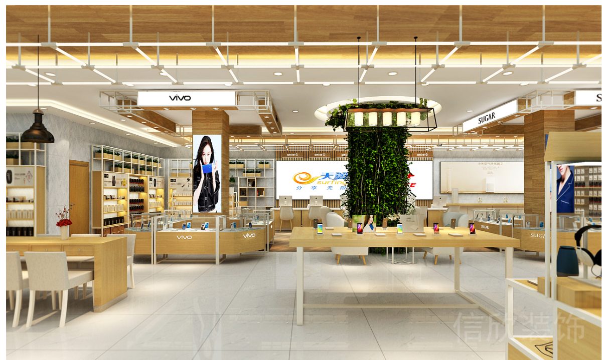 Vivo羅湖東門手機(jī)數(shù)碼店?duì)I業(yè)大廳裝修設(shè)計(jì)